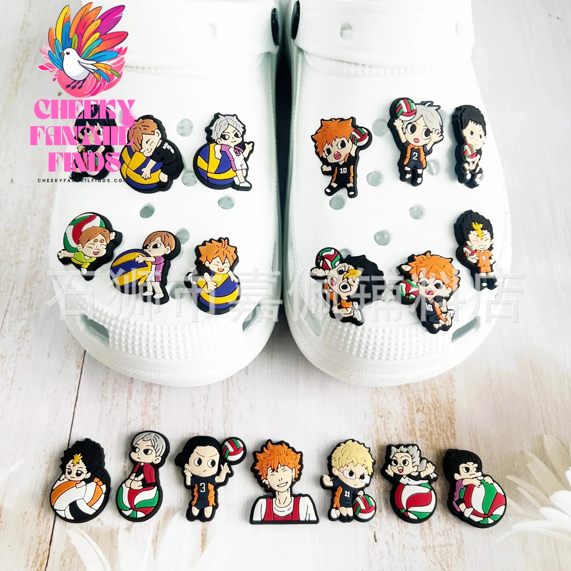Hot 21Pcs/set Cartoon Kid Shoes Accessories PVC Buckle Decoration Fit for hole shoes bags and bangles Cheeky Fantail Finds