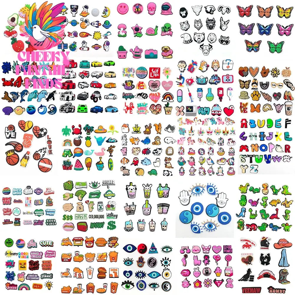 Hot 25 Set Cute Cartoon Shoe Charms for Clogs Sandals Decoration Slippers Accessories for Children Girls Party Gifts Cheeky Fantail Finds