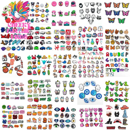 Hot 25 Set Cute Cartoon Shoe Charms for Clogs Sandals Decoration Slippers Accessories for Children Girls Party Gifts Cheeky Fantail Finds