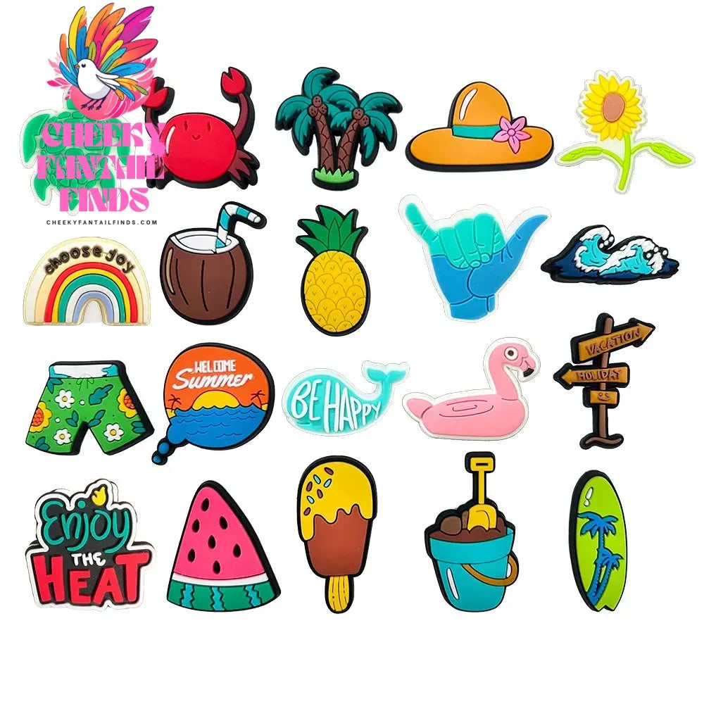 Hot 25 Set Cute Cartoon Shoe Charms for Clogs Sandals Decoration Slippers Accessories for Children Girls Party Gifts Cheeky Fantail Finds