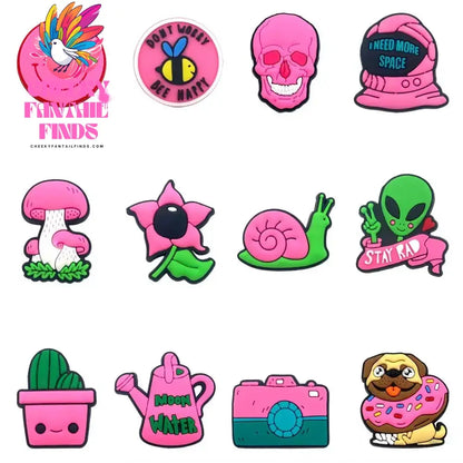 Hot 25 Set Cute Cartoon Shoe Charms for Clogs Sandals Decoration Slippers Accessories for Children Girls Party Gifts Cheeky Fantail Finds
