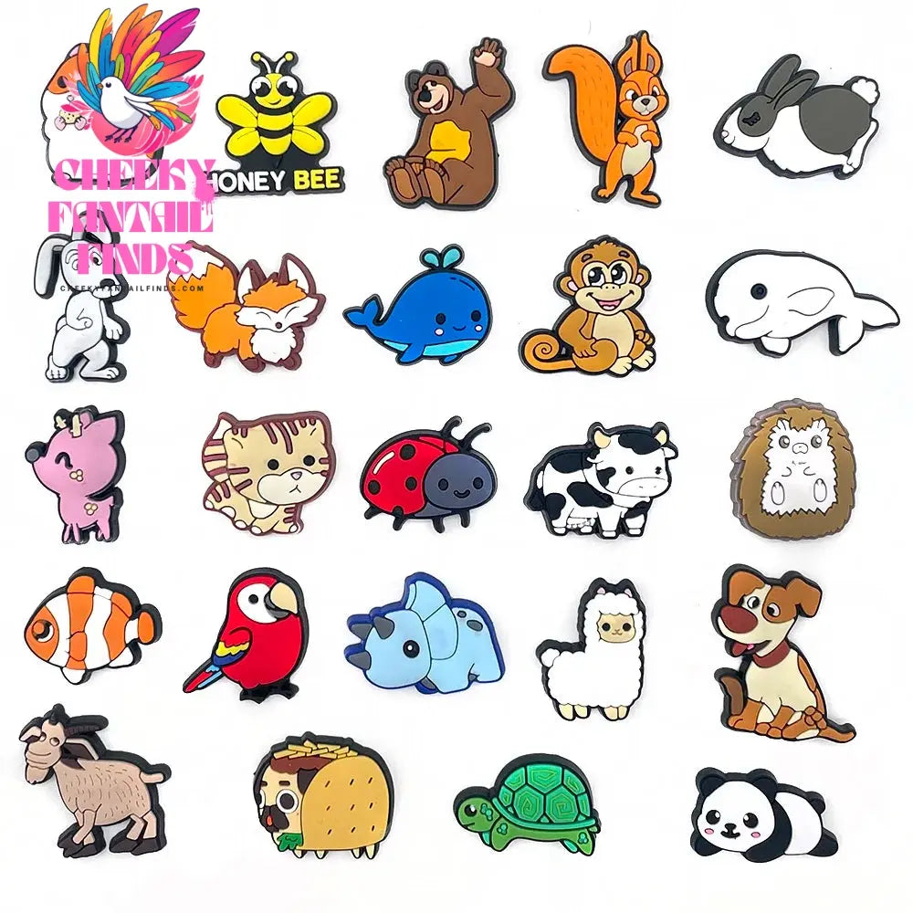 Hot 25 Set Cute Cartoon Shoe Charms for Clogs Sandals Decoration Slippers Accessories for Children Girls Party Gifts Cheeky Fantail Finds