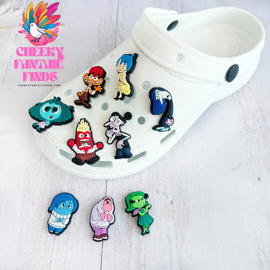 Hot 9Pcs Inside Out Charms Slippers new Decor pretty Accessories Shoes Flower Game Figure Sandals Ornament Shoe Buckle Cheeky Fantail Finds