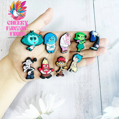 Hot 9Pcs Inside Out Charms Slippers new Decor pretty Accessories Shoes Flower Game Figure Sandals Ornament Shoe Buckle Cheeky Fantail Finds