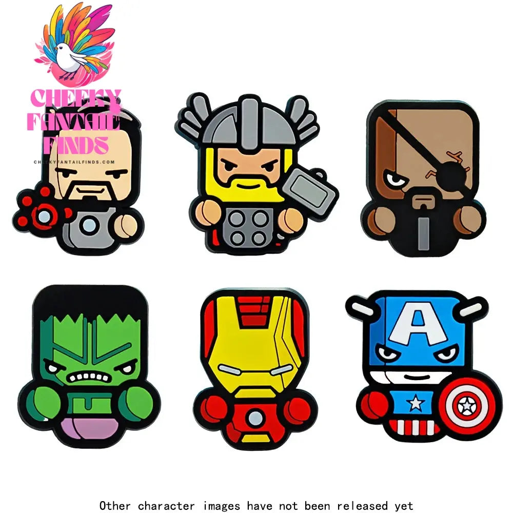 Hot Disney 1PCS Funny Cartoon Marvel Characters DlY Shoe Charms PVC Cool Hero Accessories Decorate Kid Boy Girl X-mas Party Gift Cheeky Fantail Finds