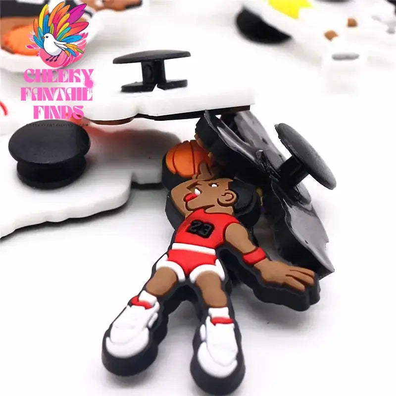 Hot Sale 1pcs Sports Basketball Allstar Shoe ball Charms PVC for James BROOKLYN Slippers Accessories Clogs Decorations Kid's Gifts Cheeky Fantail Finds