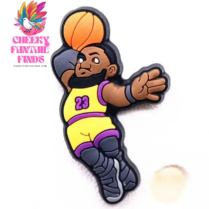 Hot Sale 1pcs Sports Basketball Allstar Shoe ball Charms PVC for James BROOKLYN Slippers Accessories Clogs Decorations Kid's Gifts Cheeky Fantail Finds