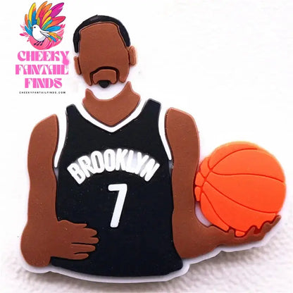 Hot Sale 1pcs Sports Basketball Allstar Shoe ball Charms PVC for James BROOKLYN Slippers Accessories Clogs Decorations Kid's Gifts Cheeky Fantail Finds