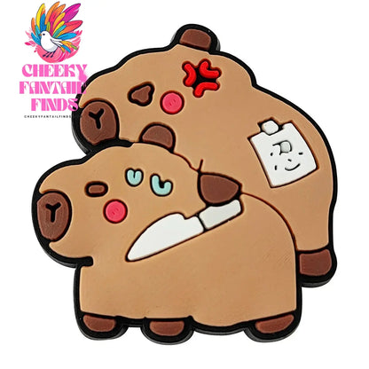 Hot Sale PVC Cute Capybara Shoe Charms for Shoe Accessories Pin DIY Clogs Decorate Kids Adult Party Gifts Cheeky Fantail Finds