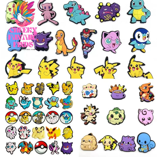 Hot Sell 3 Set Cartoon series Shoe Charms  Charms  Shoe Decoration PVC Decoration Cheeky Fantail Finds