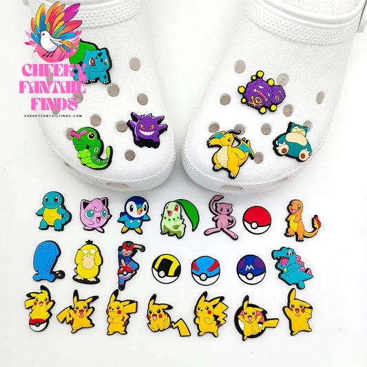 Hot Sell 3 Set Cartoon series Shoe Charms  Charms  Shoe Decoration PVC Decoration Cheeky Fantail Finds