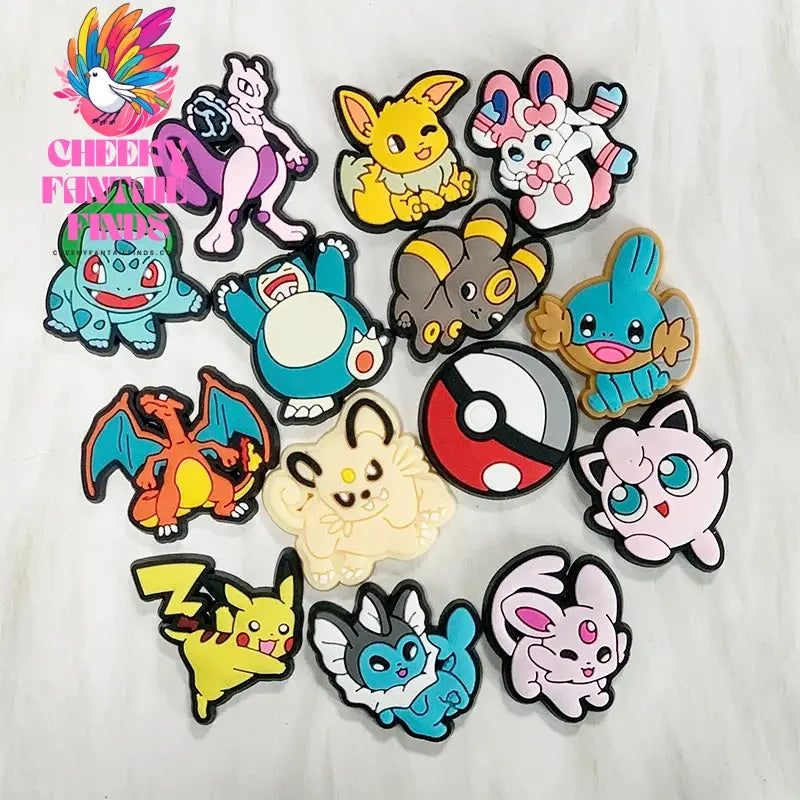 Hot Sell 3 Set Cartoon series Shoe Charms  Charms  Shoe Decoration PVC Decoration Cheeky Fantail Finds