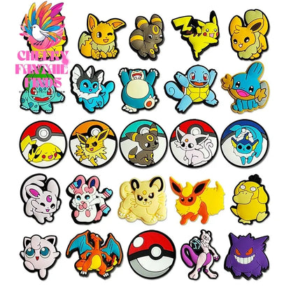 Hot Sell 3 Set Cartoon series Shoe Charms  Charms  Shoe Decoration PVC Decoration Cheeky Fantail Finds