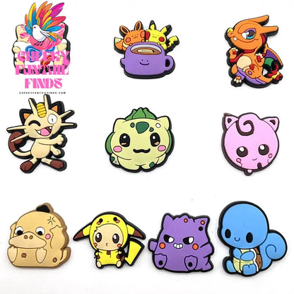 Hot Sell 3 Set Cartoon series Shoe Charms  Charms  Shoe Decoration PVC Decoration Cheeky Fantail Finds