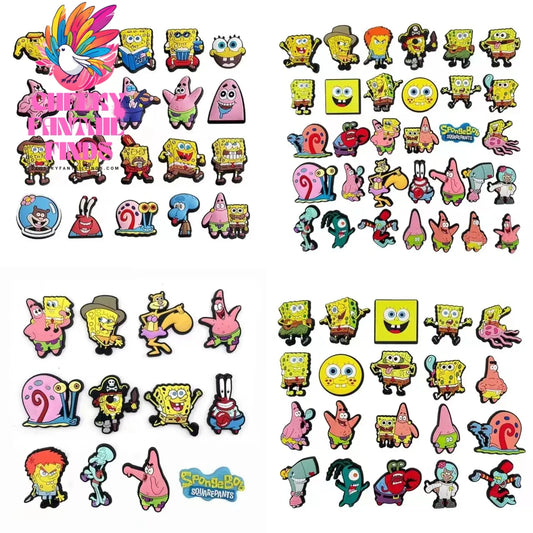 Hot Sell 4 Set Cartoon series Shoe Charms  Charms  Shoe Decoration PVC Decoration Cheeky Fantail Finds