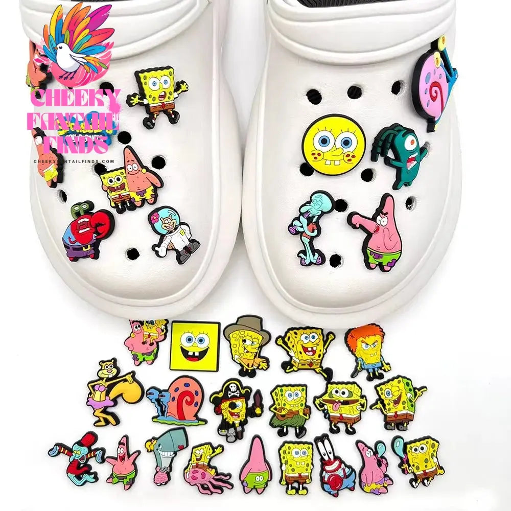 Hot Sell 4 Set Cartoon series Shoe Charms  Charms  Shoe Decoration PVC Decoration Cheeky Fantail Finds