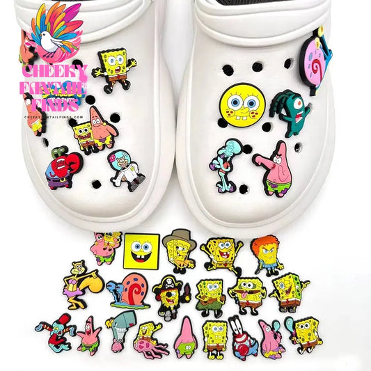 Hot Sell 4 Set Cartoon series Shoe Charms  Charms  Shoe Decoration PVC Decoration Cheeky Fantail Finds