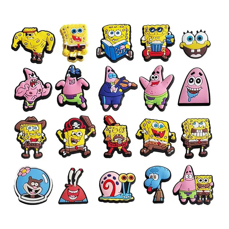 Hot Sell 4 Set Cartoon series Shoe Charms  Charms  Shoe Decoration PVC Decoration Cheeky Fantail Finds