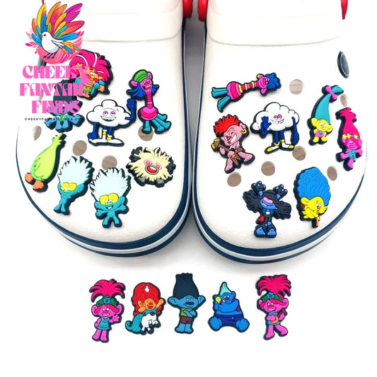 How Trolls Anime Shoe set accessories Buckle Accessories Melody Cartoon Shoe Decoration Charms Kids Christmas Gifts Cheeky Fantail Finds