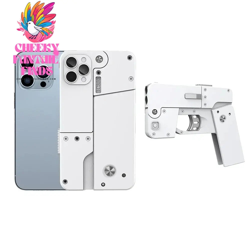 IC380 Foldable Phone Case Shape Pistol Creative Toy Bullet Gun with Bullet Adult Children Cute Case Model Phone Accessories Cheeky Fantail Finds