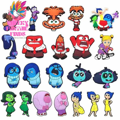 Inside Out Shoe Charms Cartoon Series Shoes Decoration Accessorie Buckle DIY Clogs Sandal Wristband Birthday Gifts - Cheeky Fantail Finds