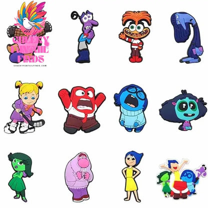 Inside Out Shoe Charms Cartoon Series Shoes Decoration Accessorie Buckle DIY Clogs Sandal Wristband Birthday Gifts - Cheeky Fantail Finds