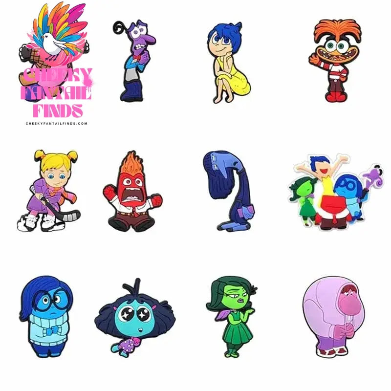 Inside Out Shoe Charms Cartoon Series Shoes Decoration Accessorie Buckle DIY Clogs Sandal Wristband Birthday Gifts - Cheeky Fantail Finds