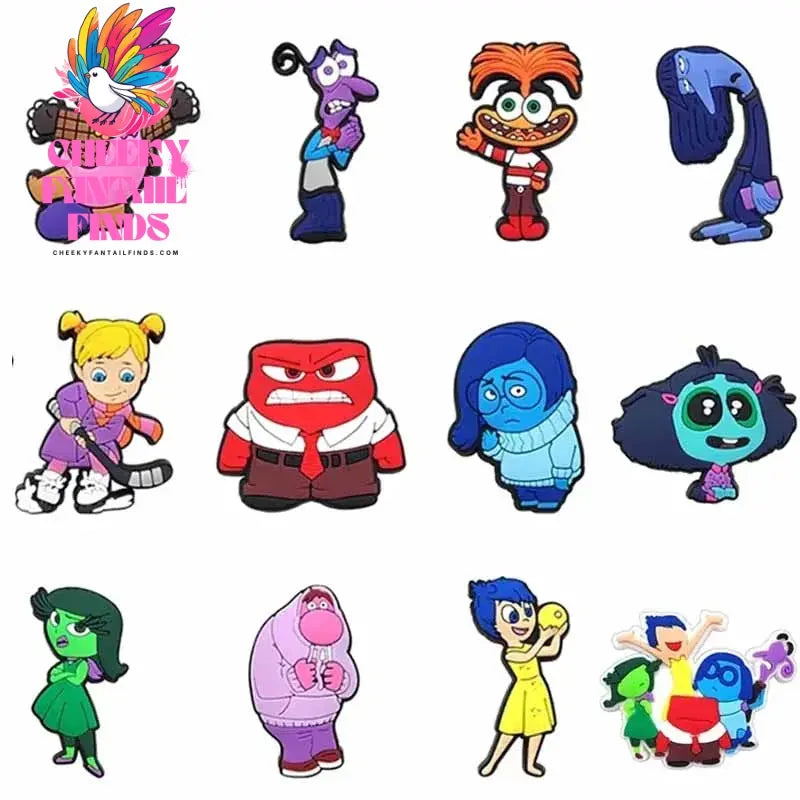 Inside Out Shoe Charms Cartoon Series Shoes Decoration Accessorie Buckle DIY Clogs Sandal Wristband Birthday Gifts - Cheeky Fantail Finds