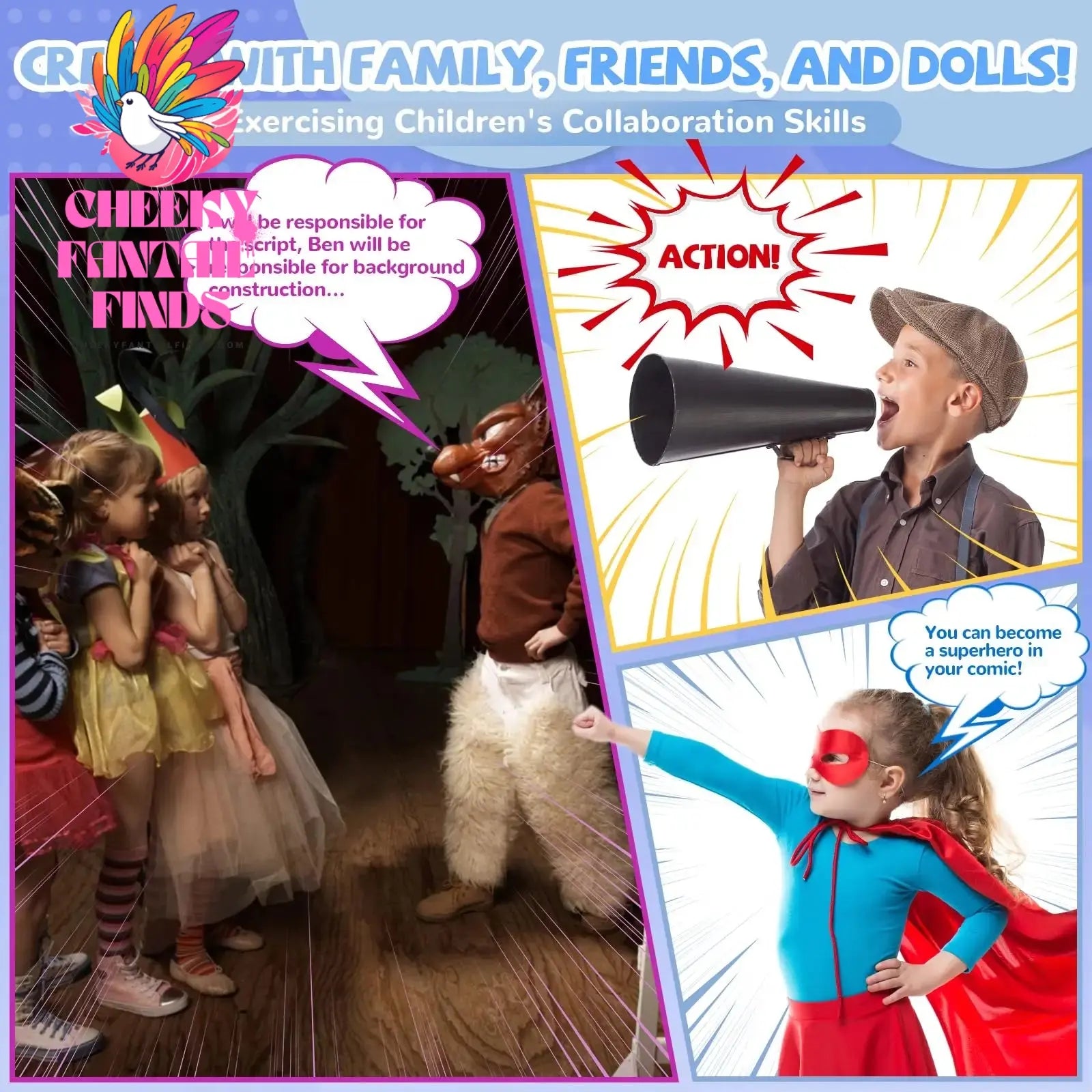 Instant printing with children's cameras, Christmas birthday gifts for boys and girls aged 3-12, FHD selfie children's digital c Cheeky Fantail Finds