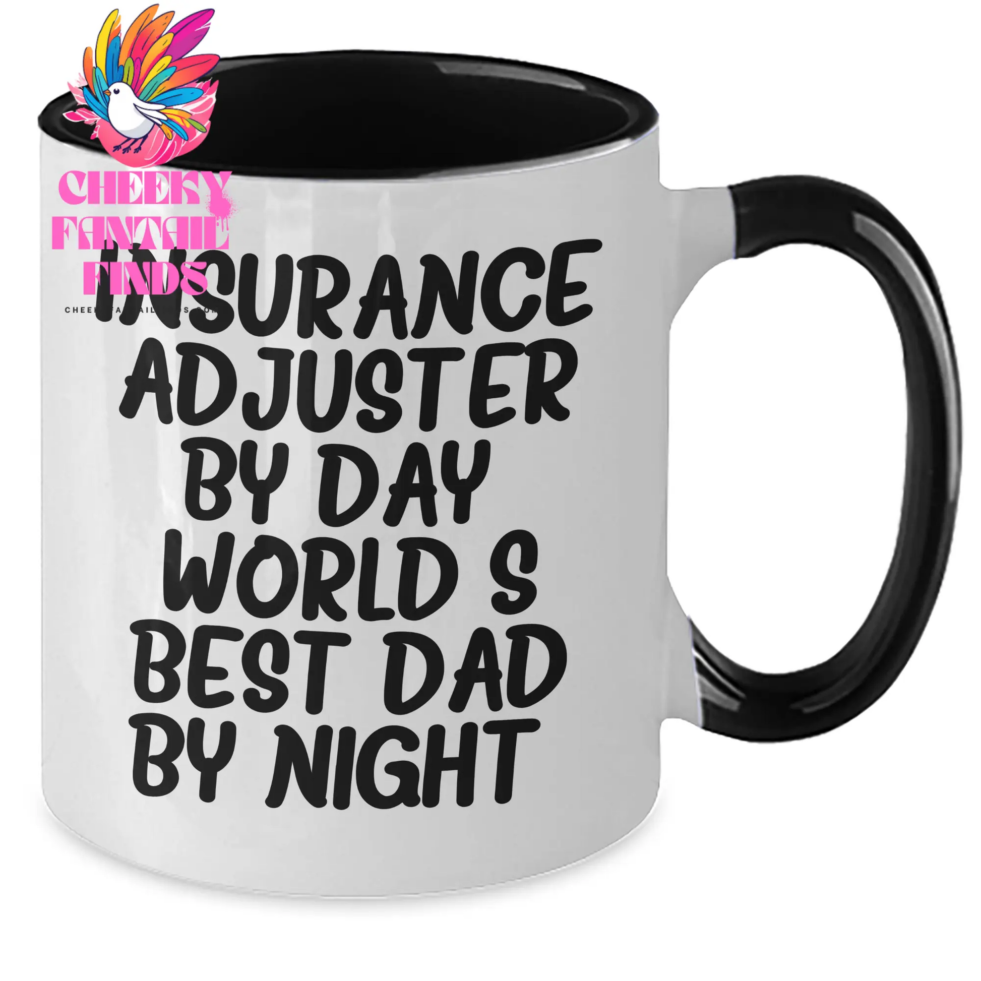 Insurance Adjuster Gifts, Funny Quote Two Tone Coffee Mug, Father's Day Unique Gifts from Men, Gifts for Insurance Adjuster By Day, World's Best Dad By Night - Additional