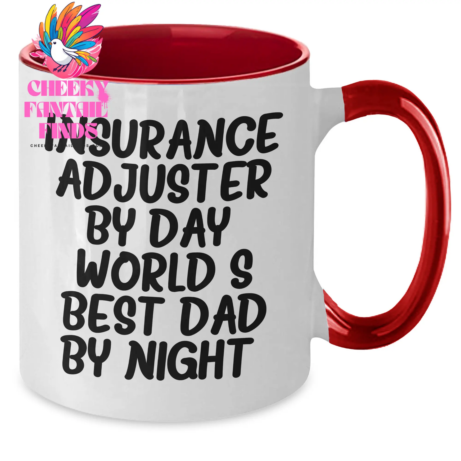 Insurance Adjuster Gifts, Funny Quote Two Tone Coffee Mug, Father's Day Unique Gifts from Men, Gifts for Insurance Adjuster By Day, World's Best Dad By Night - Additional