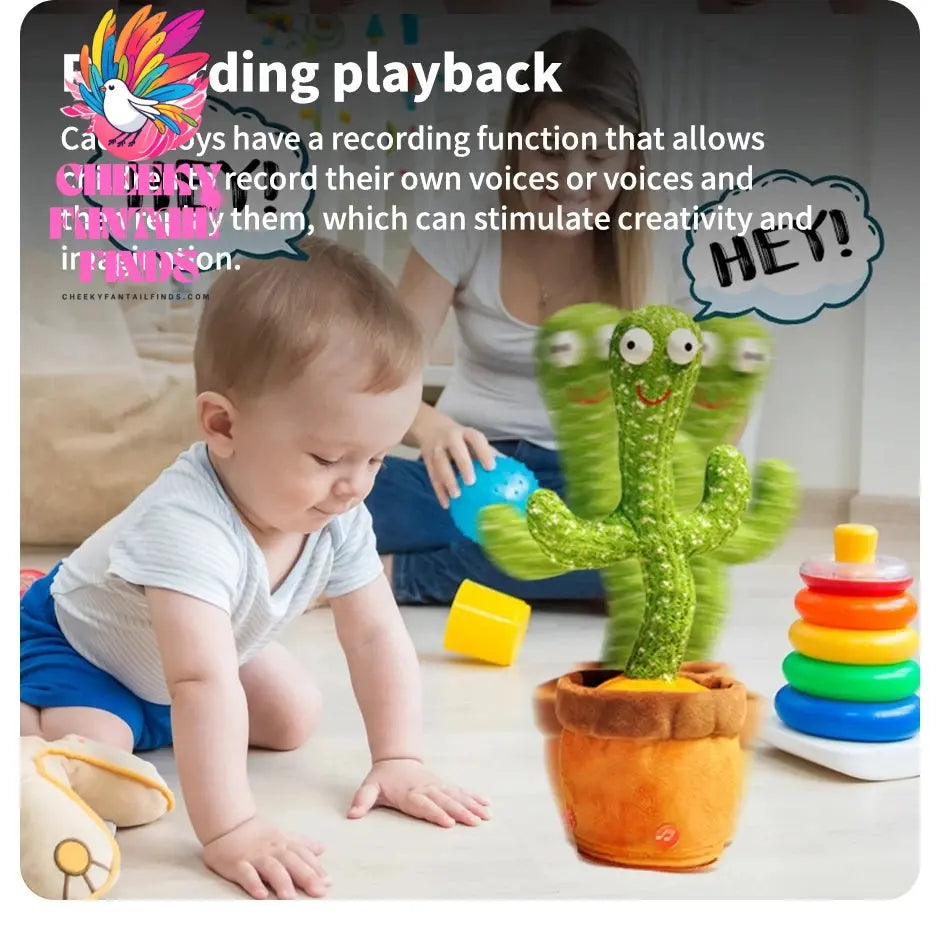 Intelligent Cactus Interactive Learning and Musical Toy for Kids to Dance Record and Speak with Fun Cheeky Fantail Finds