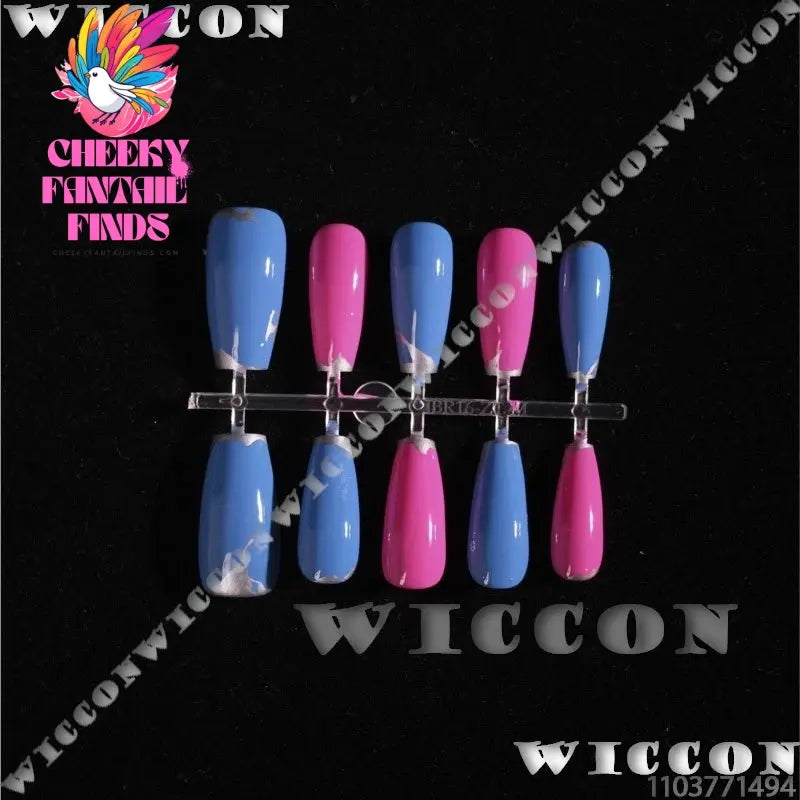 Jinx Arance S2 Anime Game LOL League of Legends Powder Cosplay Prop Blue Pink Nail Metallic Finger Women Holloween Customized Cheeky Fantail Finds