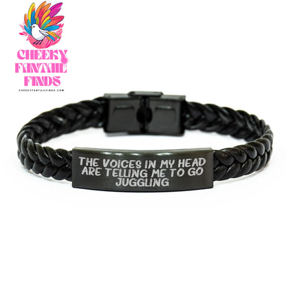 Juggling Fun Gifts from Men to Juggling Enthusiasts, Funny Quote Interlaced Leather Bracelt for Father's Day, Unique Gifts for Juggling Lovers - Image 1