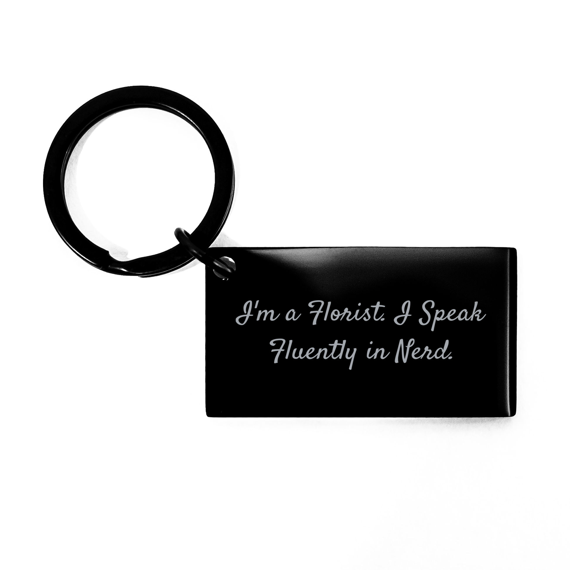Florist genius Keychain Gifts from Men to Florist Friends on Father's Day, Funny Quote - Image 1
