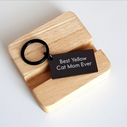Yellow Cat Mom Gifts: Unique Inspirational Gifts for Best Yellow Cat Mom Ever Keychain, Funny Dad's Day Gift Idea for Yellow Cat Lovers, Gifts from Mom to Dad - Image 2