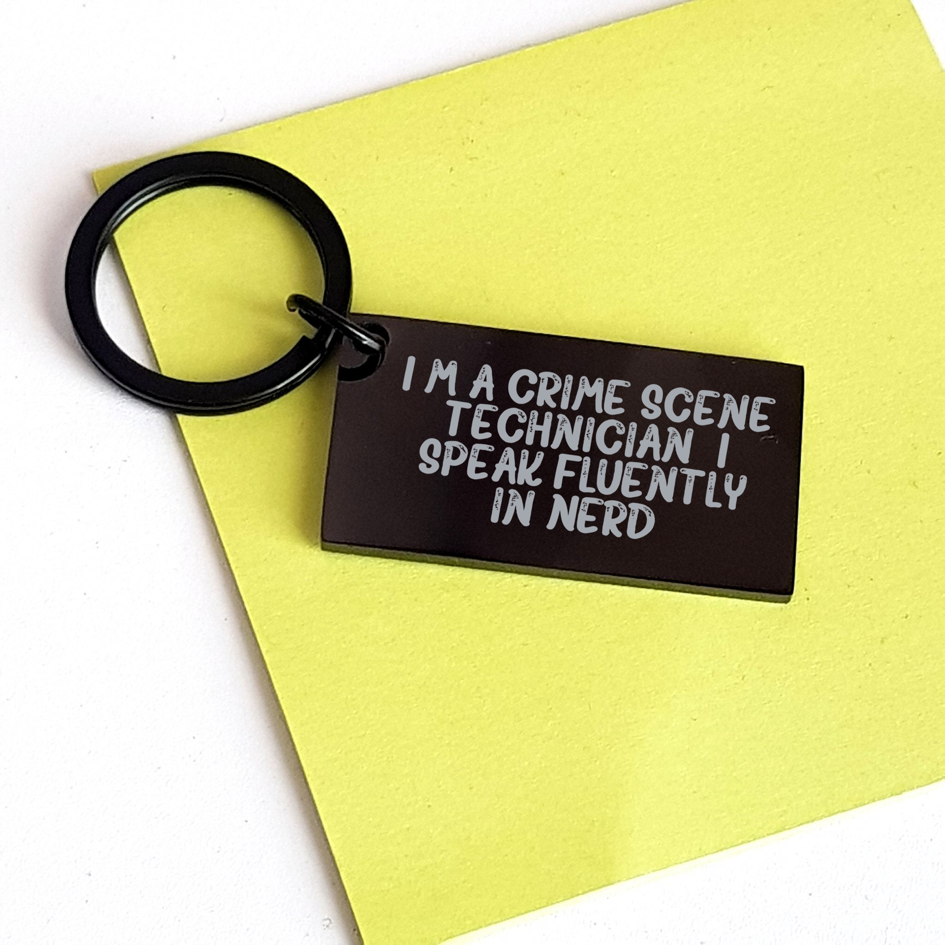 Crime Scene Technician Gifts, Funny Quote Keychain, Stainless Steel Black Engraved, Unique Father's Day Unique Gift for Men from Family - Image 3