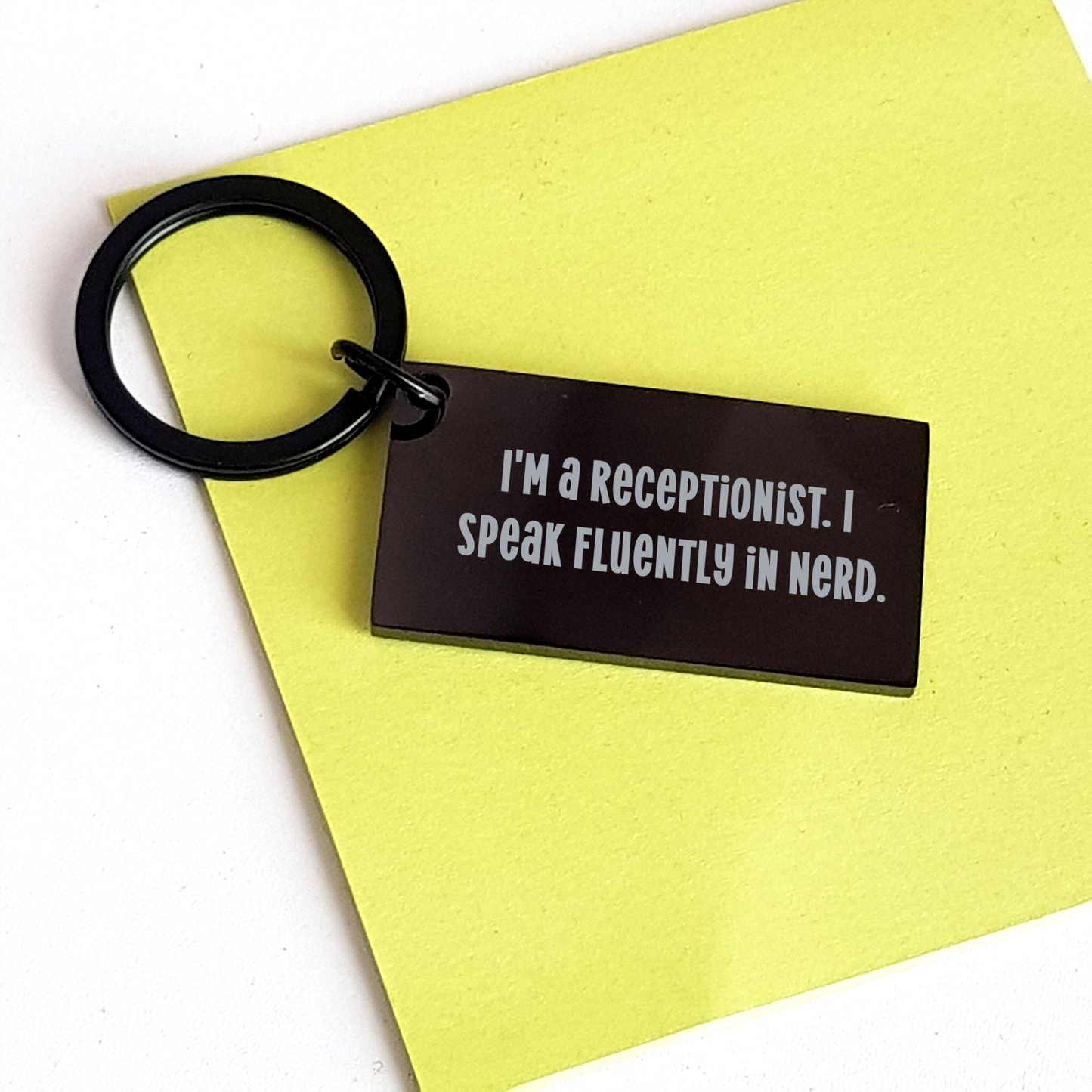 Receptionist Keychain Gifts from Friends to Friends, Funny Inspirational Quote for Graduation, Keychain for Men Women Coworkers Family - Image 3