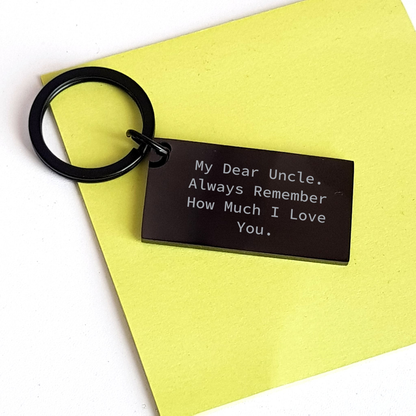 Funny Uncle Keychain Gifts from Family, Unique Father's Day Unique Gifts for Uncle, 'My Dear Uncle' Quote - Image 3