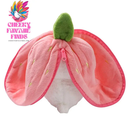 Kawaii Fruit Bunny Plush Toy Cute watermelon StrawberryCarrot  Reversible Rabbit Zipper Plush Toy Kids Birthday Gift Cheeky Fantail Finds