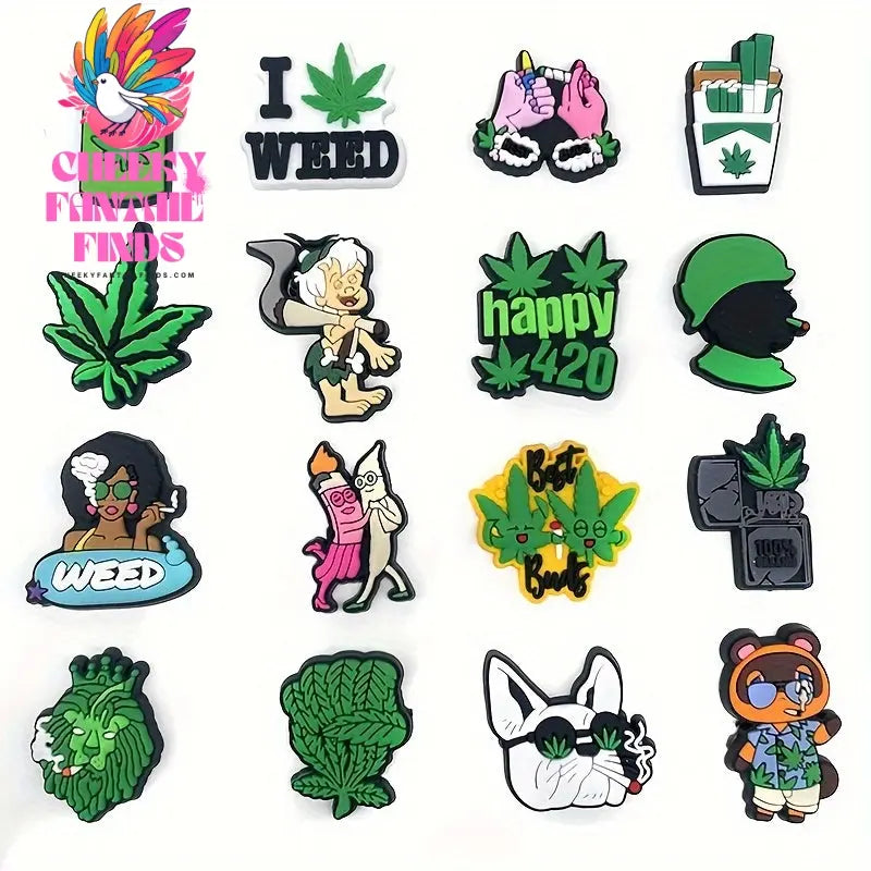 Kawaii Leaf Charms for Clogs and Sandals, PVC Shoe Decorations, Beach and Summer Accessories, Anime Party Gifts Cheeky Fantail Finds