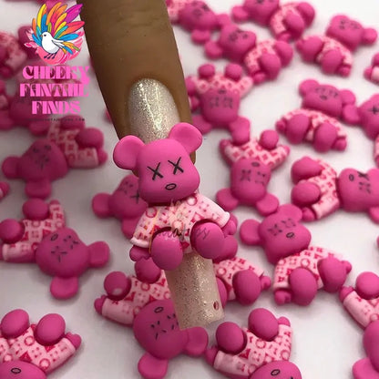 Kawaii Resin Cartoon Bear 10Pcs Cute Cartoon Nail Charms Decoration Luxury Designs DIY Manicure Decoration Cheeky Fantail Finds