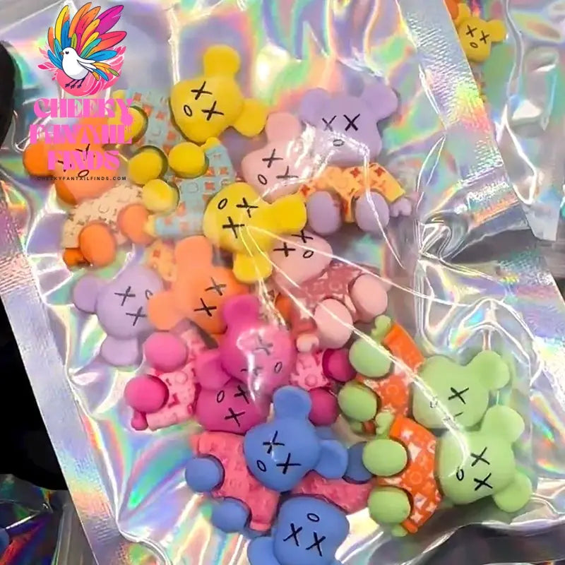 Kawaii Resin Cartoon Bear 10Pcs Cute Cartoon Nail Charms Decoration Luxury Designs DIY Manicure Decoration Cheeky Fantail Finds