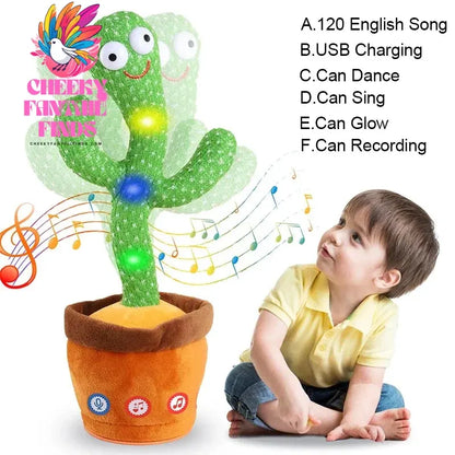 Kids Dancing Talking Cactus Toys Interactive Talking Sunny Cactus Electronic Plush Toy Home Decoration for Children Xmas Gifts Cheeky Fantail Finds