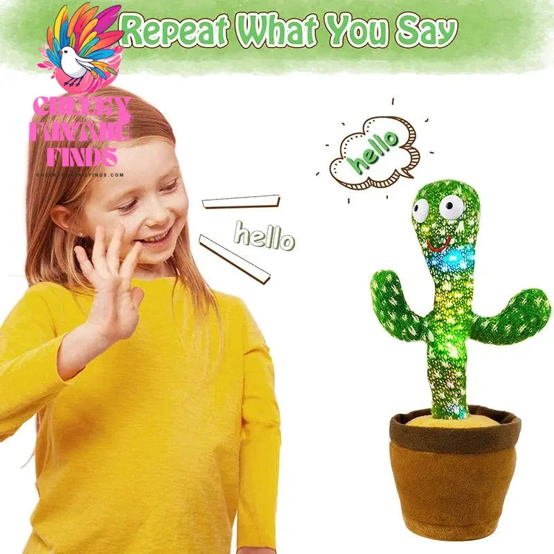 Kids Dancing Talking Cactus Toys Interactive Talking Sunny Cactus Electronic Plush Toy Home Decoration for Children Xmas Gifts Cheeky Fantail Finds