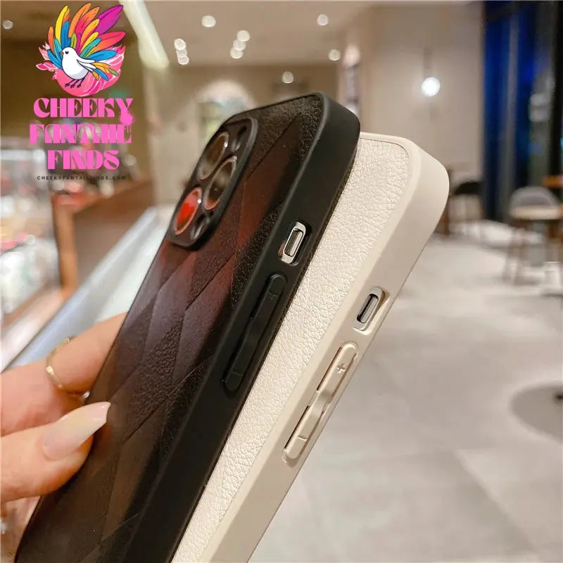 Korea Leather Texture Case For iPhone 15 14 13 12 Mini 11 Pro Max XS XR 8 7 Plus Plain Original Silicone Soft Shockproof Cover Cheeky Fantail Finds
