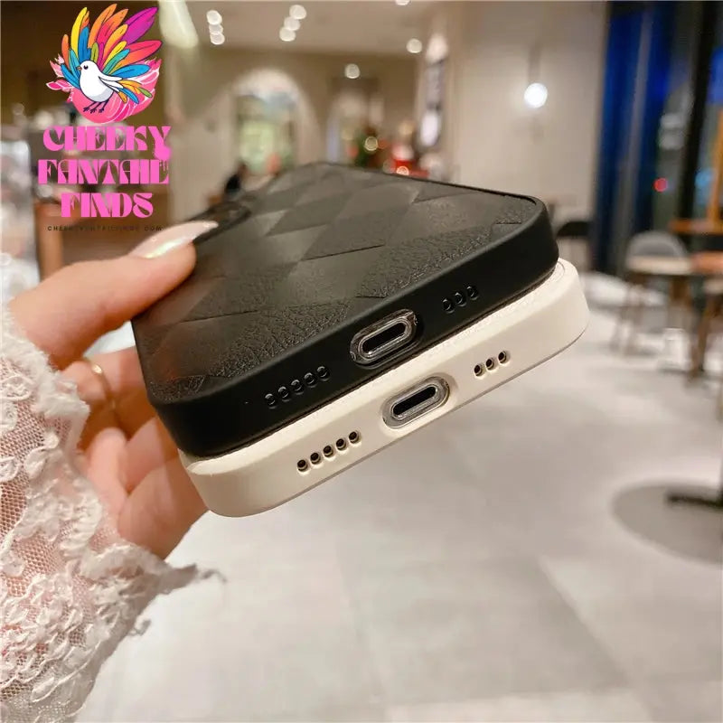 Korea Leather Texture Case For iPhone 15 14 13 12 Mini 11 Pro Max XS XR 8 7 Plus Plain Original Silicone Soft Shockproof Cover Cheeky Fantail Finds