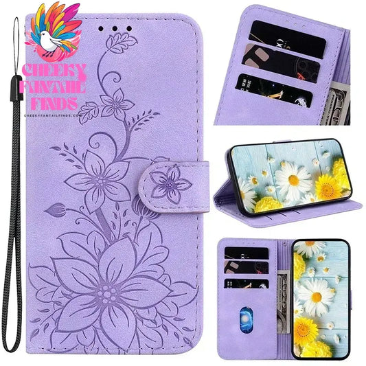 Leather Phone Case For Samsung Galaxy A56 A55 A54 A53 A52 A35 A36 A34 A42 A26 A25 A23 A14 A15 A12 A16 5G Card Slot Wallet Cover Cheeky Fantail Finds