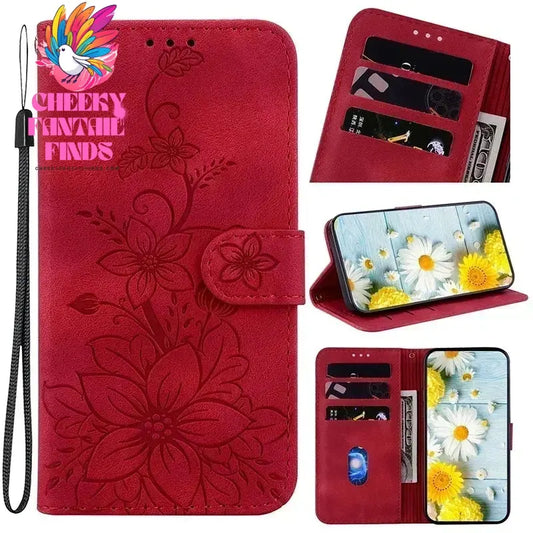Leather Phone Case For Samsung Galaxy A56 A55 A54 A53 A52 A35 A36 A34 A42 A26 A25 A23 A14 A15 A12 A16 5G Card Slot Wallet Cover Cheeky Fantail Finds