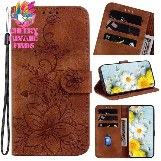 Leather Phone Case For Samsung Galaxy A56 A55 A54 A53 A52 A35 A36 A34 A42 A26 A25 A23 A14 A15 A12 A16 5G Card Slot Wallet Cover Cheeky Fantail Finds